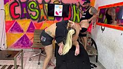 BBW Woman With Giant Ass Gets Tattooed While Licked In Ass And Pussy