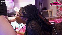 Black 28-Year-Old Ebony Whore Inhales White Daddy With Deepthroat Gagging