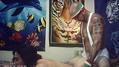 Oh man, behind the scenes with this glasses cam first timer sexxxy skiny model... she really feels that italian pound machine hard, ya know?