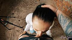 Long haired teen gets facefucked hard in abandoned building POV style!