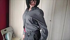 Chantalchannel -Im Hot Even When Im Dress Like A Man As She Teases In Glasses And Stockings, Stripping Panties For Wet Pussy Play And Gaping Fetish Fun