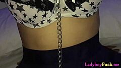 Horny ladyboy emmy sucking clients hard cock before he fucked her tight asshole