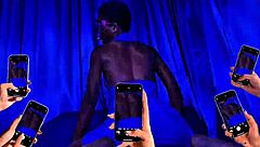 tag team double penetration fills all holes with big black cocks while spitting on pretty teen in long socks.