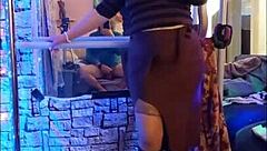 The amateur redhead hotwife steffi brown dances with her slit pussy exposed in a homemade video.