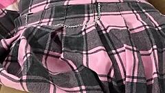 Dominating home video shows teen in miniskirt virgin begging master for anal sex with perfect tits