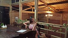 This Tall Muscular Colombian Housewife With Natural Tits Tempts Me Into Sucking Her Pierced Breasts In The Hotel