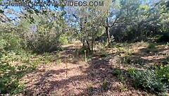 Outdoor camper gets that internal creampie in public forest 😏