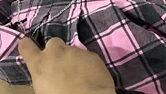 Dominating home video shows teen in miniskirt virgin begging master for anal sex with perfect tits