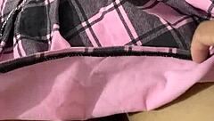 Dominating home video shows teen in miniskirt virgin begging master for anal sex with perfect tits