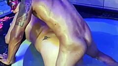 in a casual gathering, the married latina joins an interracial amateur event for some lighthearted fun