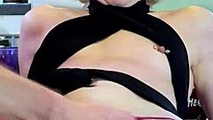 The horny wife got fisted on the kitchen counter while her husband watched in the homemade video.