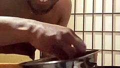 In the kitchen, Llamasr experiments with bananas and other foods after dark for an adventurous session.