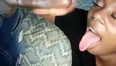 This African teen started with deepthroat on the big black cock. She got sloppy, spitting cum all over her face after the facial.