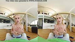 in this czech vr experience a mesmerizing blonde girlfriend gets horny in lingerie then rides your cock in cowgirl and doggystyle pov with natural tits bouncing