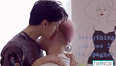 why does pink haired oliver let logan fuck his ass so hard with deepthroat and cumshot?