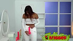 25-Year-Old Skinny Spanish Teen Babe Fulfills Her Gloryhole Fantasy with Huge Black Cock in Rough Interracial Blowjob and Doggystyle.