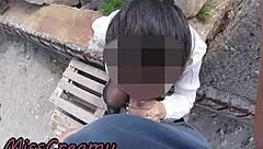 I can't believe that risky blowjob on the beach with the stocking teacher and student, we almost got caught flashing and jerking off in public, cum in mouth from misscreamy.