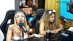 Brazilian Blonde Novinha Flashes Wet Big Pussy in Outdoor Podcast Interview Leading to First-Time Anal Assfucking