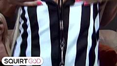 I can't believe how Alexis and Jennifer White get into this curvy brunette threesome with blowjob riding and cum swallowing