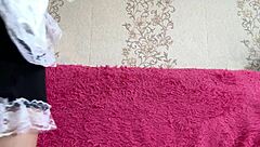 Sexy Maid Skips Panties To Caress Hairy Pussy And Reach Intense Orgasm In Close-Up Action.