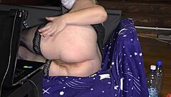 Busty Milf Shoves Dildo Deep in Anal and Hairy Cunt on Webcam! Mature Bbw Cheats on Husband via Skype with Stranger