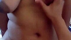 Amateur couple enjoys sensual sex with curvy Latina ex-girlfriend riding big cock.