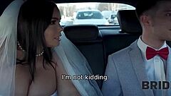 The bride ends up alone with a stranger in the locked wedding toilet. She cheats on her groom with passionate fucking in stockings