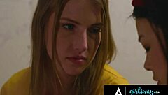 omg alex coal is getting massive squirting orgasms from her femdom camp counselor in this outdoor public bondage scene 😱