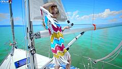 Amirah Adara And Angel Emily Toying Buttholes Outdoors With Dildos And Licking Hairy Pussies In Lesbian Session