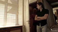 cindy behr turns into toilet trash with anal fucking in fishnets and lingerie on bed