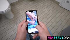 petite teen stepsis indulges her pervert stepbros foot fetish by sucking toes and riding cock