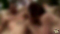 The busty brunette and blonde love nothing more than wild outdoor gangbangs with intense double penetration.