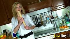 uh cristal rose this naughty blonde chick is riding and fucking big dick in kitchen with cowgirl and doggystyle