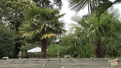 The busty brunette and blonde love nothing more than wild outdoor gangbangs with intense double penetration.