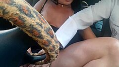 oh man i cant believe i had sex in the car with that cute brunette doctor from the covid hospital campain... monster cock creampie outdoor.