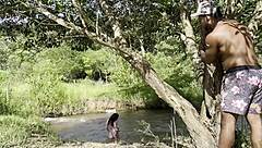 Why not fuck this stranger bareback in the woods after he jerks off watching me?