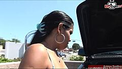 Black Haired Latina Slut With Small 18+ Natural Tits Picked Up on the Street