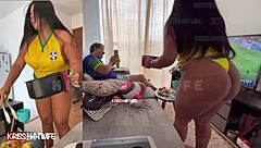 Hey, I was such a naughty slut during the Brazil game 😈, flashing and fucking like a total exhibitionist wife!