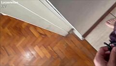 The horny husband as a masseur takes advantage of the client in this homemade FFM threesome. Watch the rough POV action with deepthroat and flashing!