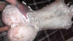 She's All Foamy - Huge Soapy Ass Gets A Huge Cock!