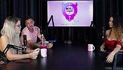 Blonde Brazilian teen Charllottye Sheer Red explores a swing house adventure with friends in glamorous lingerie