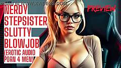 Hey nerdy stepsister can you give that blowjob asmr joi for taboo erotic audio? Make it cum covered with creampie instructions!