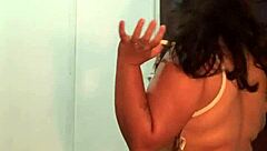 filipina bbw slut moans loud during her clothes-ripping strip tease with fat curves