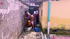 So this big ass babe with huge boobs gets railed by a monster black cock outdoors. Creampie hits hard in public sex scene