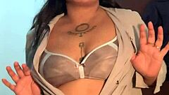 filipina bbw slut moans loud during her clothes-ripping strip tease with fat curves