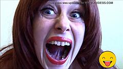 Horny Fetish Queen Shows Off Wild Tongue Action!