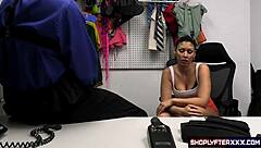 Hot Bar Waitress Becomes Sexy Thief Who Strips Naked to Suck Cock and Get Pussy Pounded Repeatedly Until Swallowing Cum!