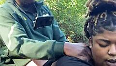 bbw ebony milf skips panties under sundress for big black cock creampie in her wet pussy anywhere