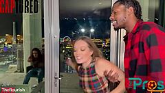 petite brunette sports reporter katie kush gets caught in a hardcore interracial threesome with big black cocks, rimjobs, and squirting