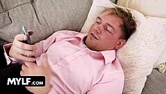 Blonde milf pornstar dives into risky dating parody with deepthroat blowjob and cowgirl riding